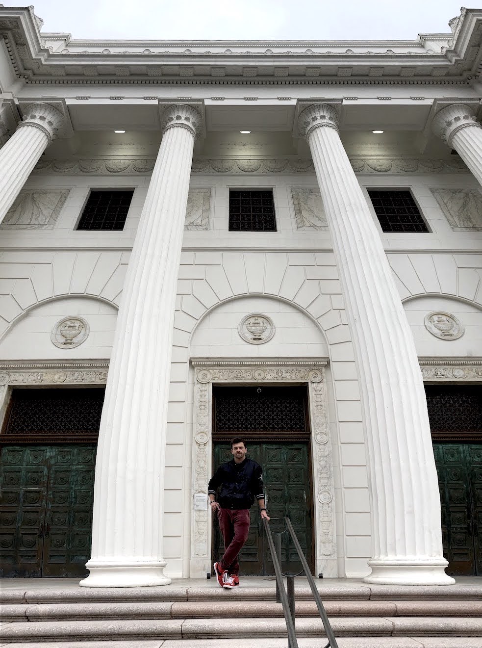 Cooper Graham Beckel in front of the Internet Archive in San Francisco